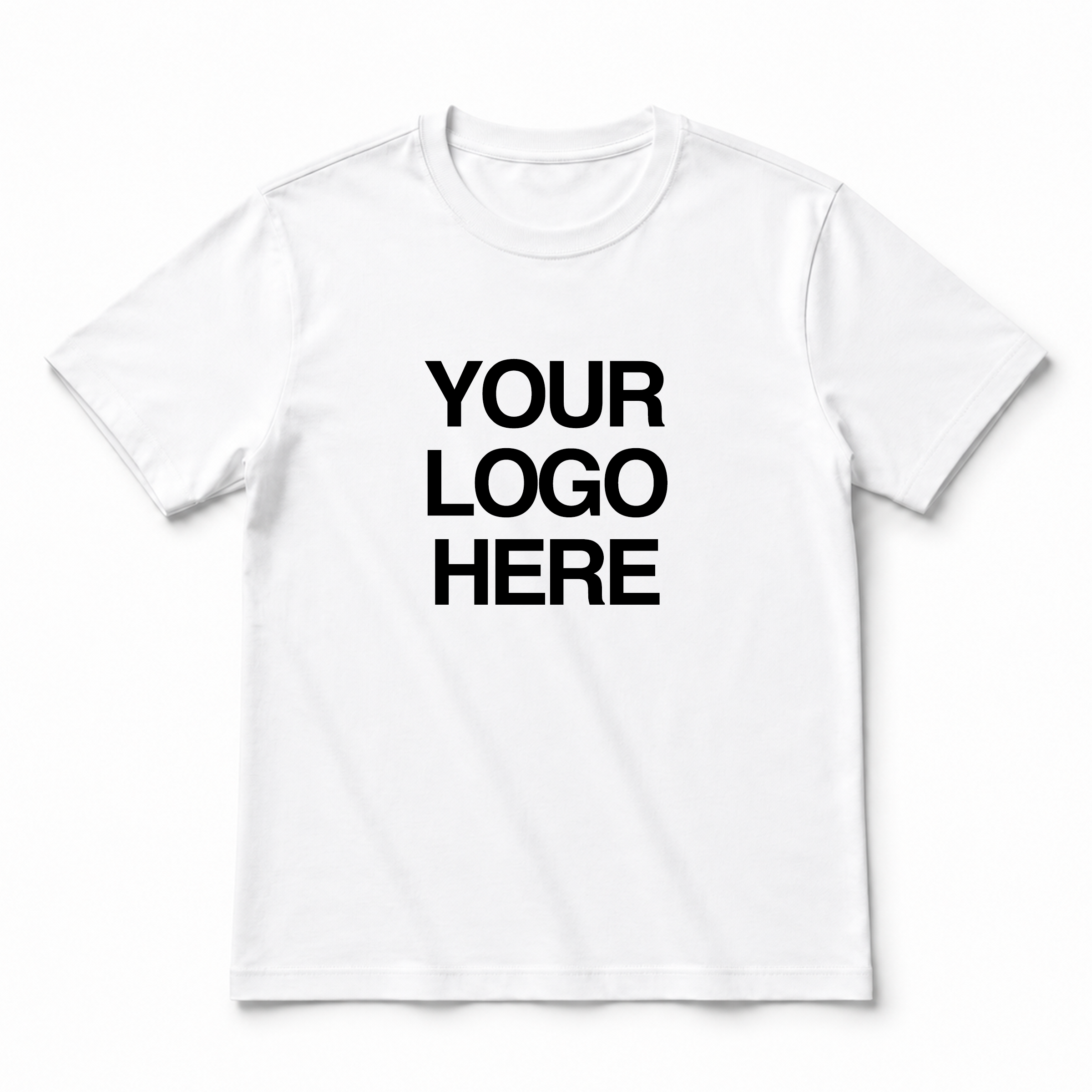 Custom White Basic Cotton T-Shirt