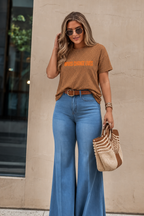 Leopard and Tangerine Light Weight Tee