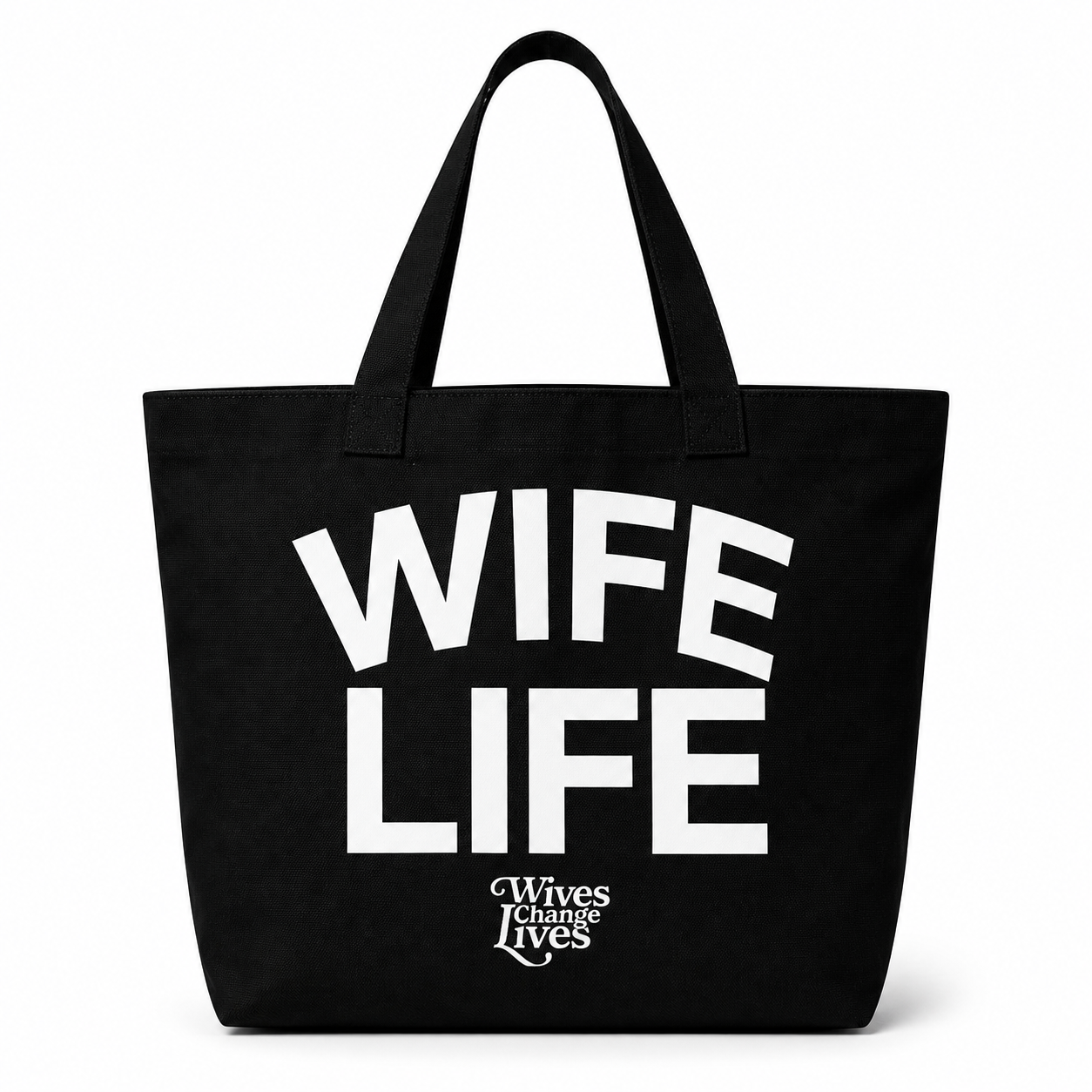 Wife Life Black and White Tote