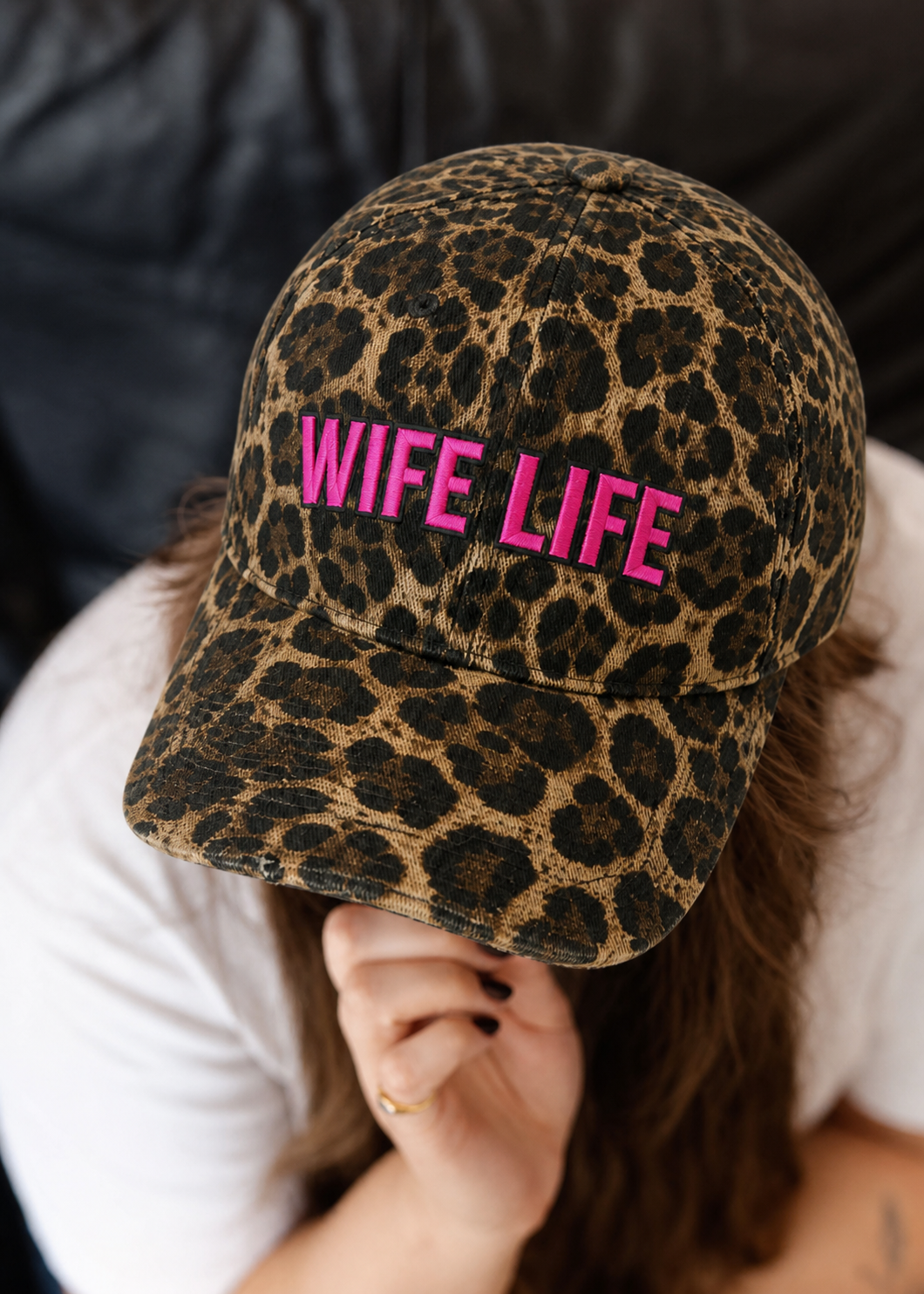 Wife Life Leopard Dad Cap