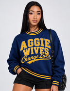 Blue & Gold Varsity Crewneck Sweatshirt