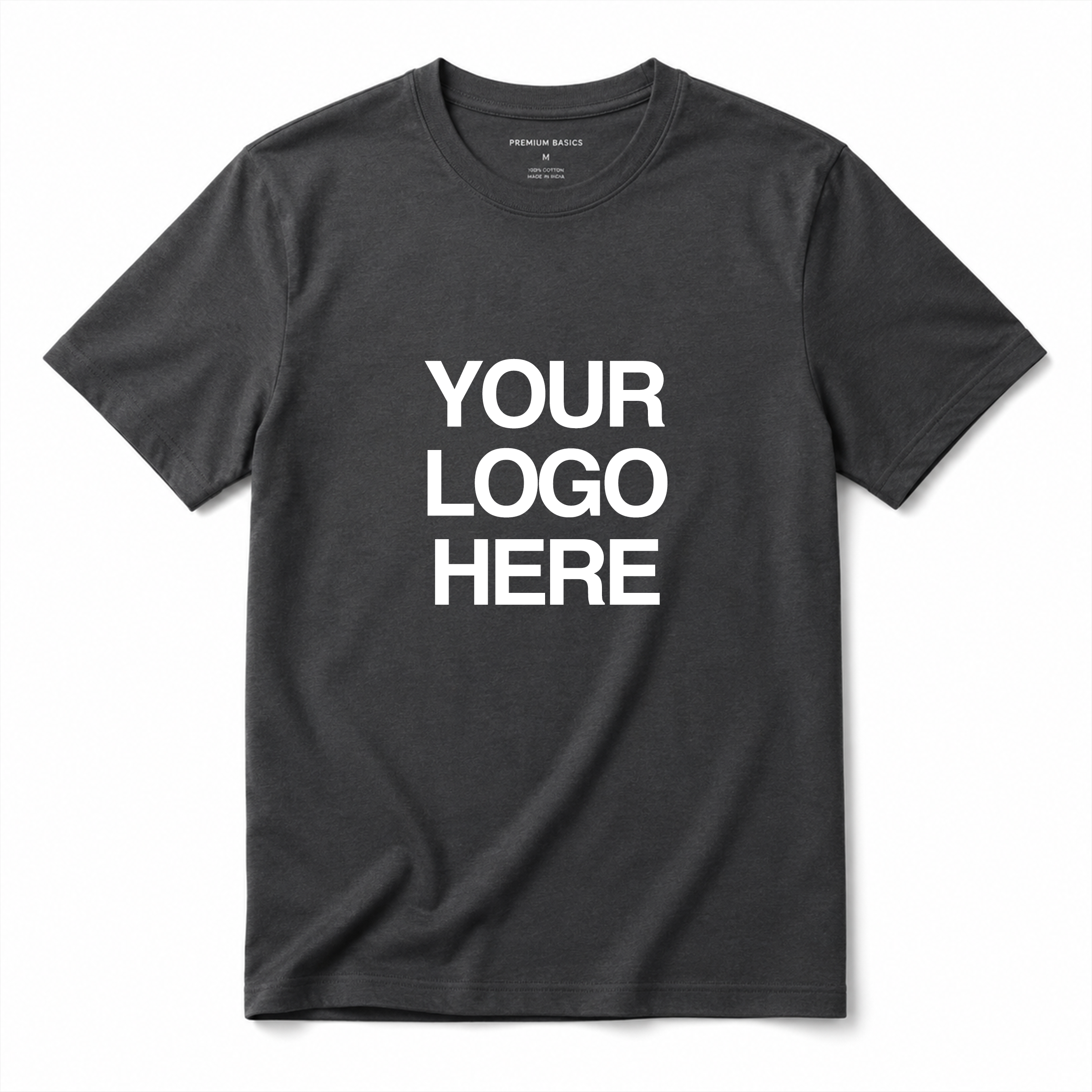 Custom Grey Basic Cotton T-Shirt