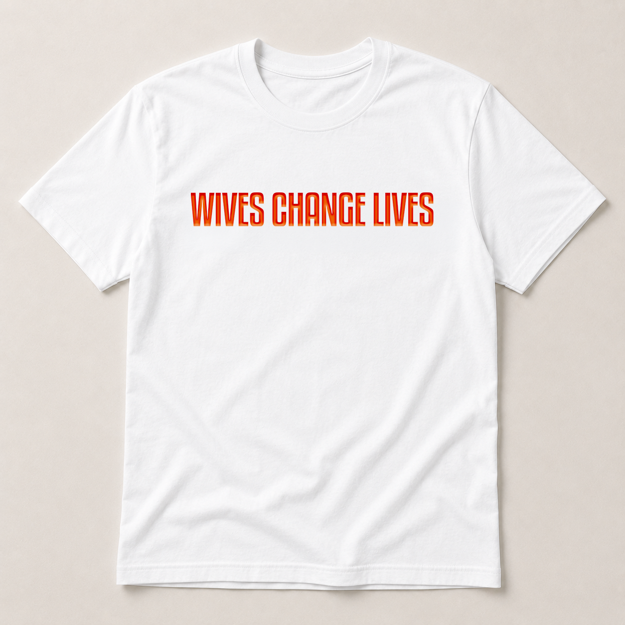 White and Tangerine Basic Cotton Tee