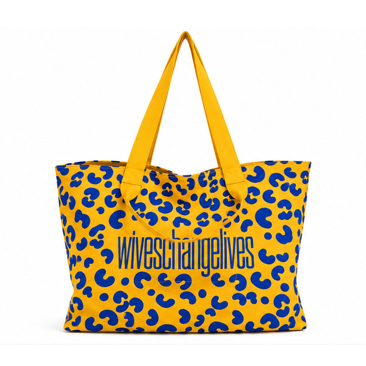 Blue & Gold Leopard Print Tote Bag