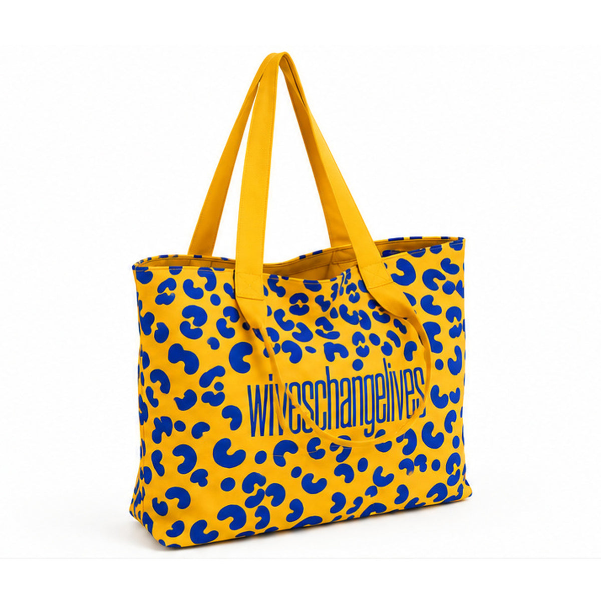 Blue & Gold Leopard Print Tote Bag